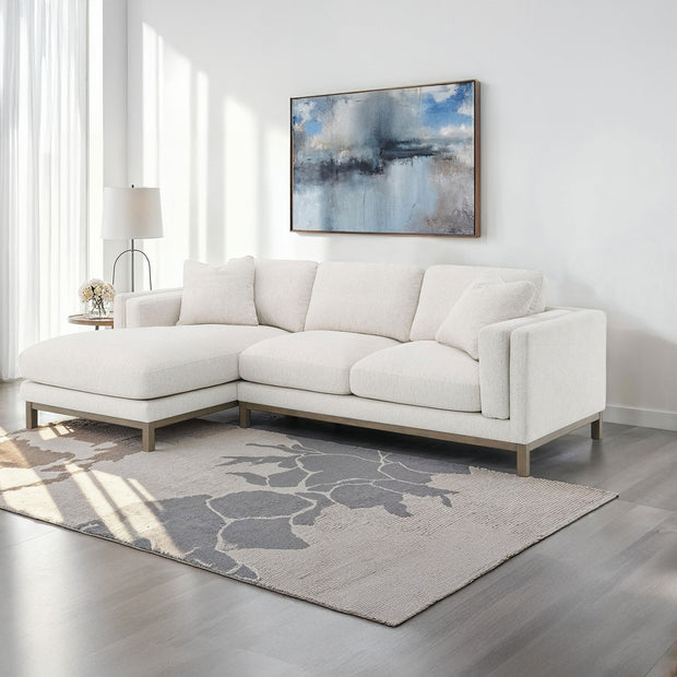 Modern Sand Upholstered Sectional Sofa
