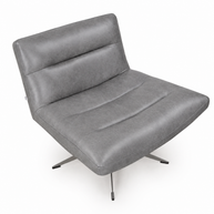 Gray Genuine Italian Leather Swivel Chair