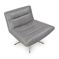 Gray Genuine Italian Leather Swivel Chair