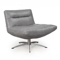 Gray Genuine Italian Leather Swivel Chair