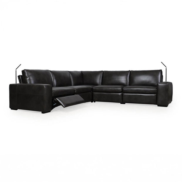 Contemporary Black Italian Leather Sectional