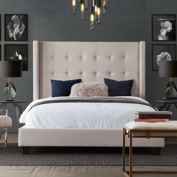 Low-Profile Button Tufted Bedframe