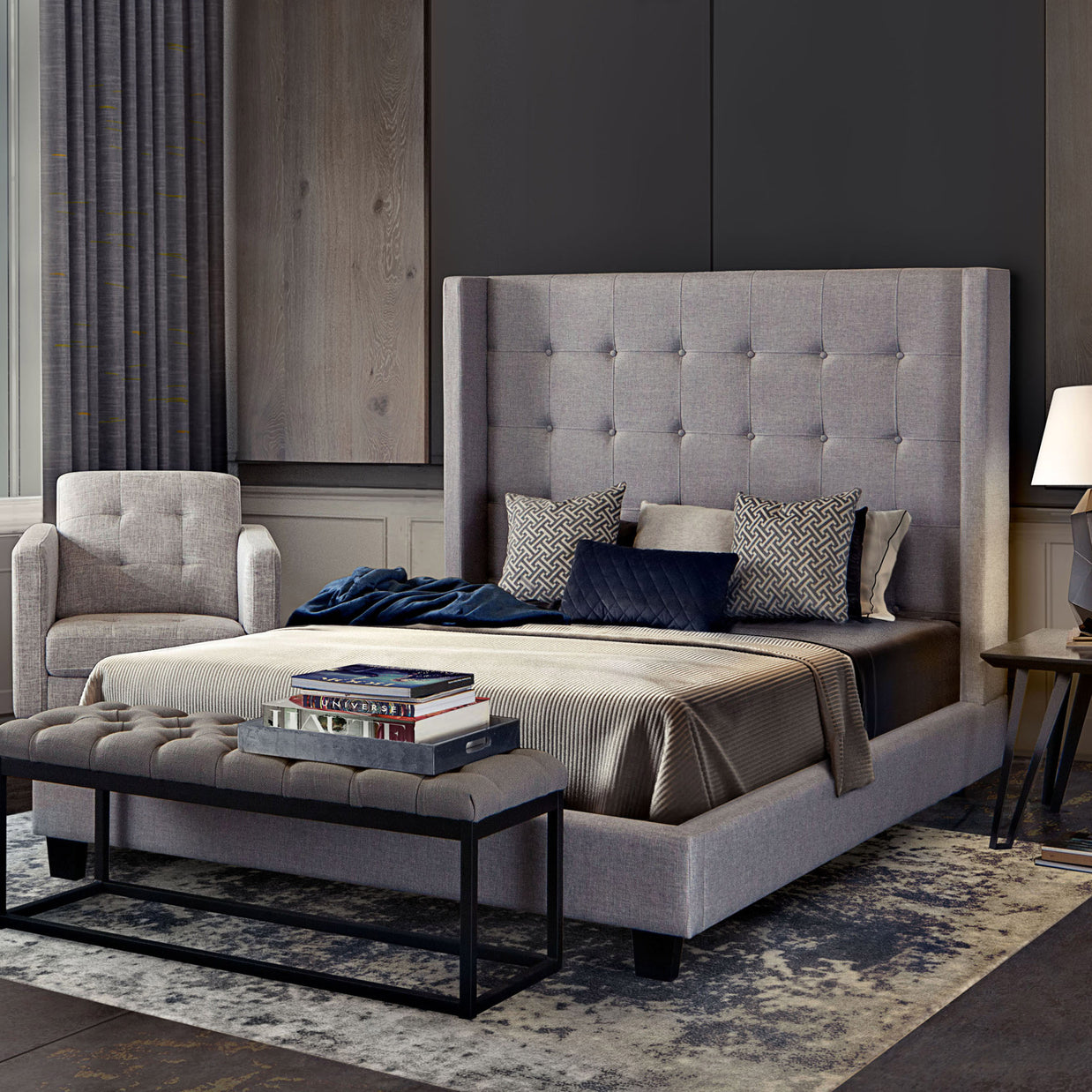 Low-Profile Button Tufted Bedframe