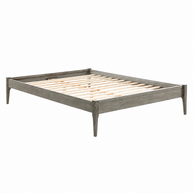Gray Wood Platform Bed Frame