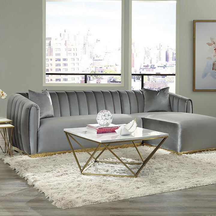 White Marble & Gold Coffee Table