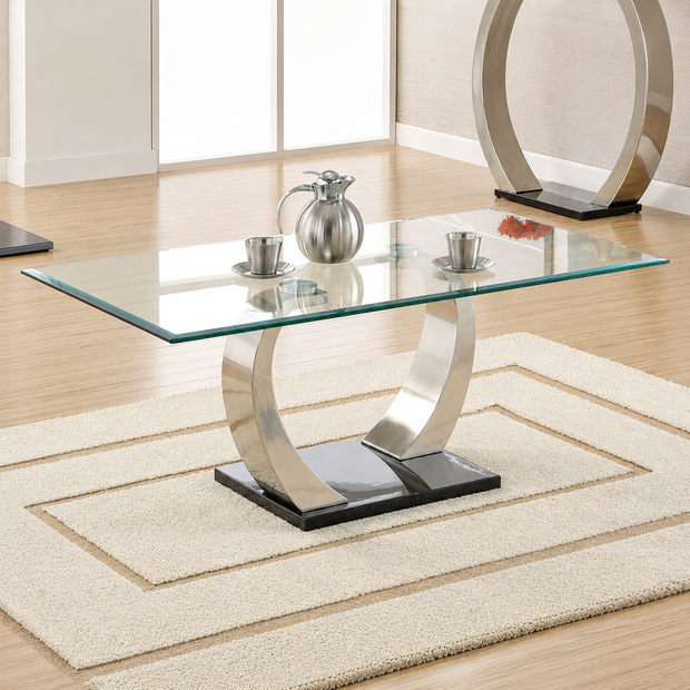 Clear Glass Top Coffee Table