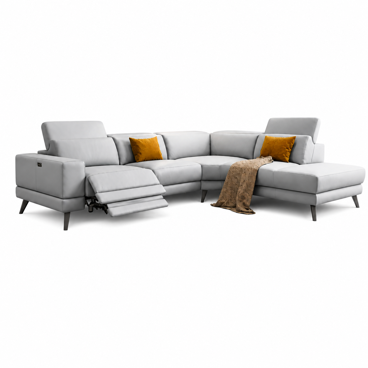 Genuine Leather Power Reclining Sectional