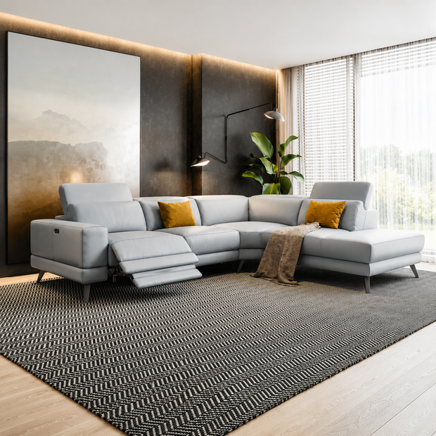 Genuine Leather Power Reclining Sectional