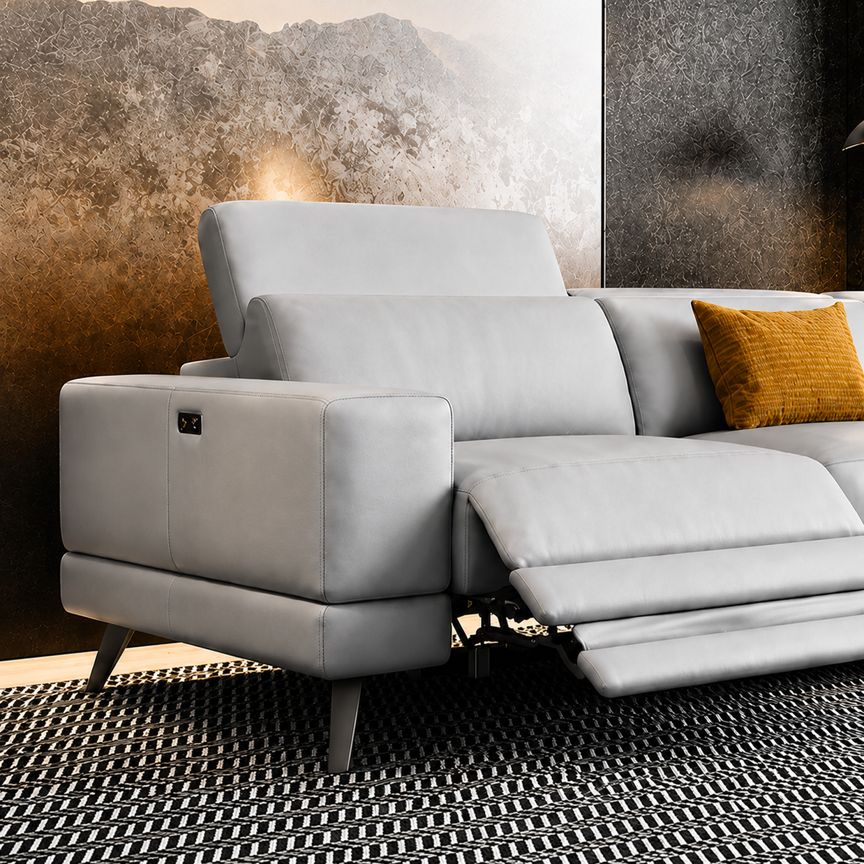 Genuine Leather Power Reclining Sectional