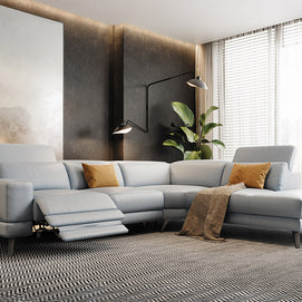 Genuine Leather Power Reclining Sectional