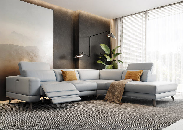 Genuine Leather Power Reclining Sectional