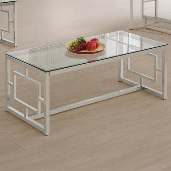 Rectangular Nickel & Glass Coffee Table