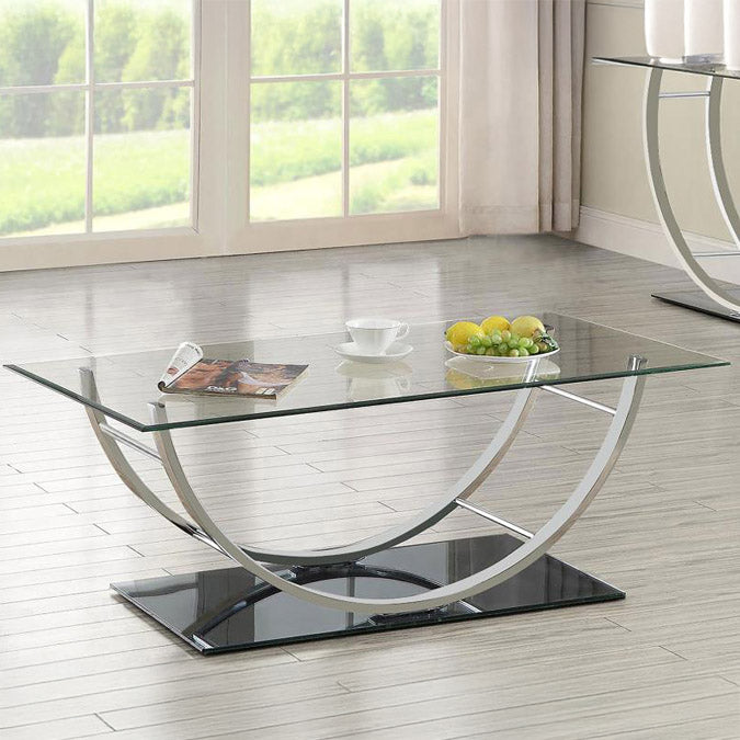 U-Shaped Chrome Coffee Table
