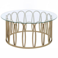 Round Glass & Brass Finish Coffee Table