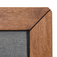 Walnut & Gray Mid-Century Bed Frame