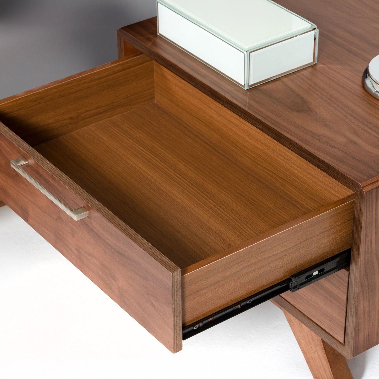 Walnut Mid-Century Nightstand