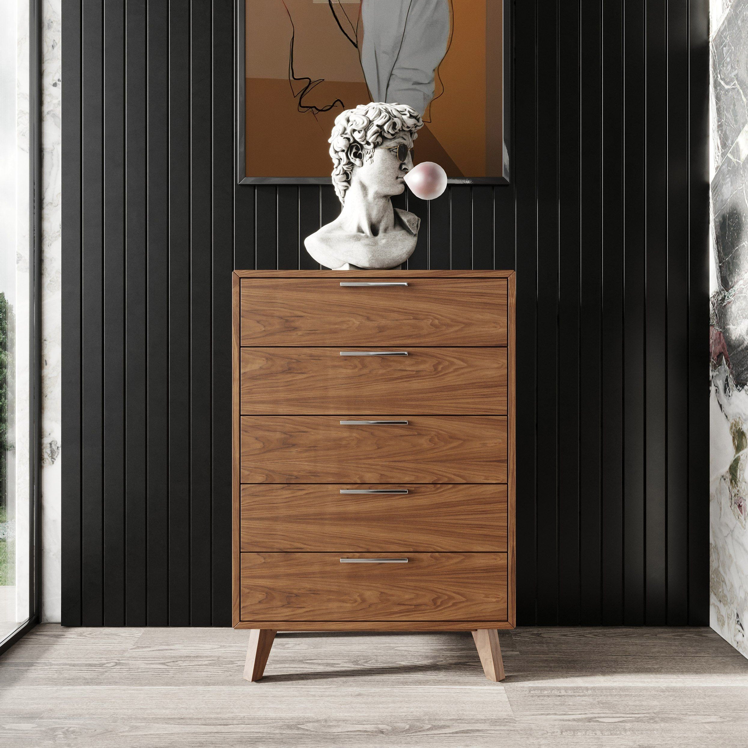 Walnut Mid-Century Chest of Drawers
