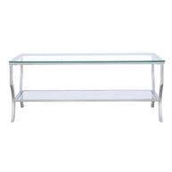 Rectangular Chrome & Glass Coffee Table