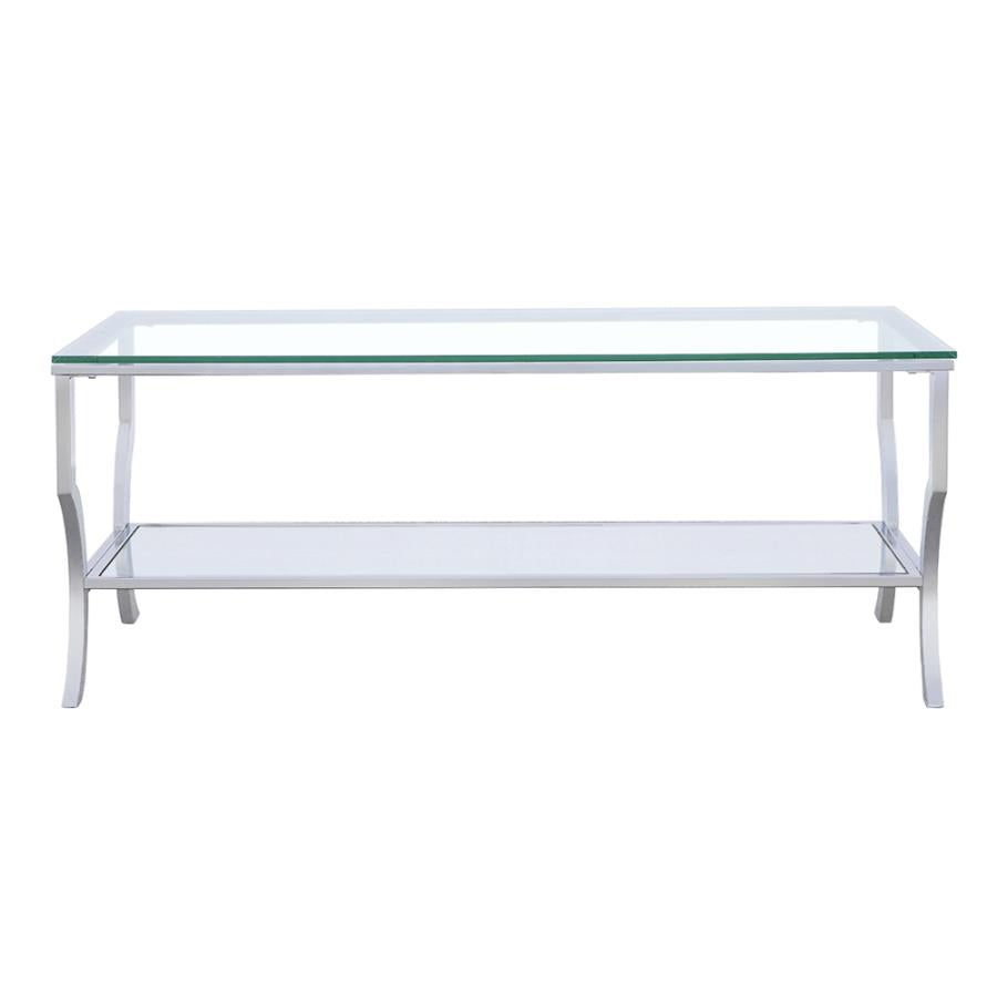Rectangular Chrome & Glass Coffee Table