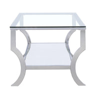 Rectangular Chrome & Glass Coffee Table