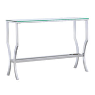 Rectangular Chrome & Glass Sofa Table