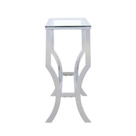 Rectangular Chrome & Glass Sofa Table
