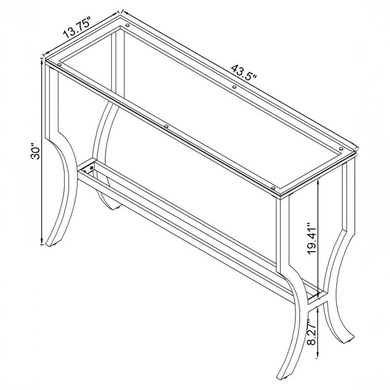 Rectangular Chrome & Glass Sofa Table