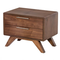 Queen Walnut & Gray Mid-Century 5 PC Bedroom Set