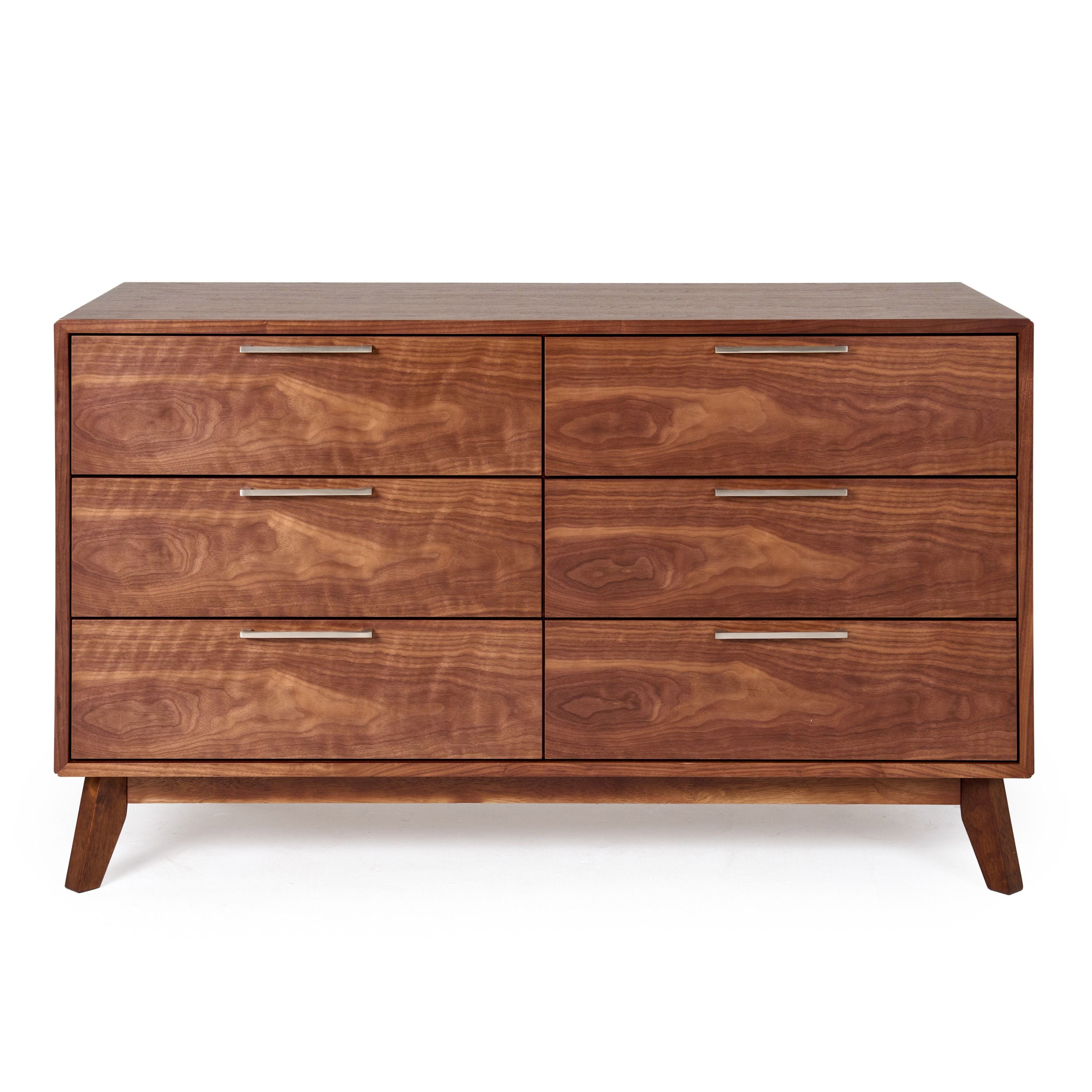 Queen Walnut & Gray Mid-Century 5 PC Bedroom Set