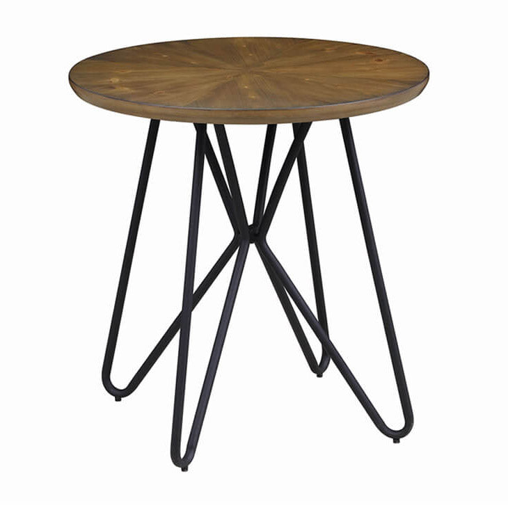 Dark Brown & Black Mid-Century End Table