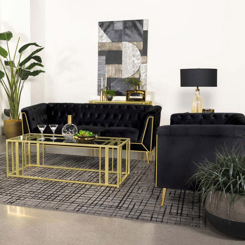 Gold & Glass Coffee Table
