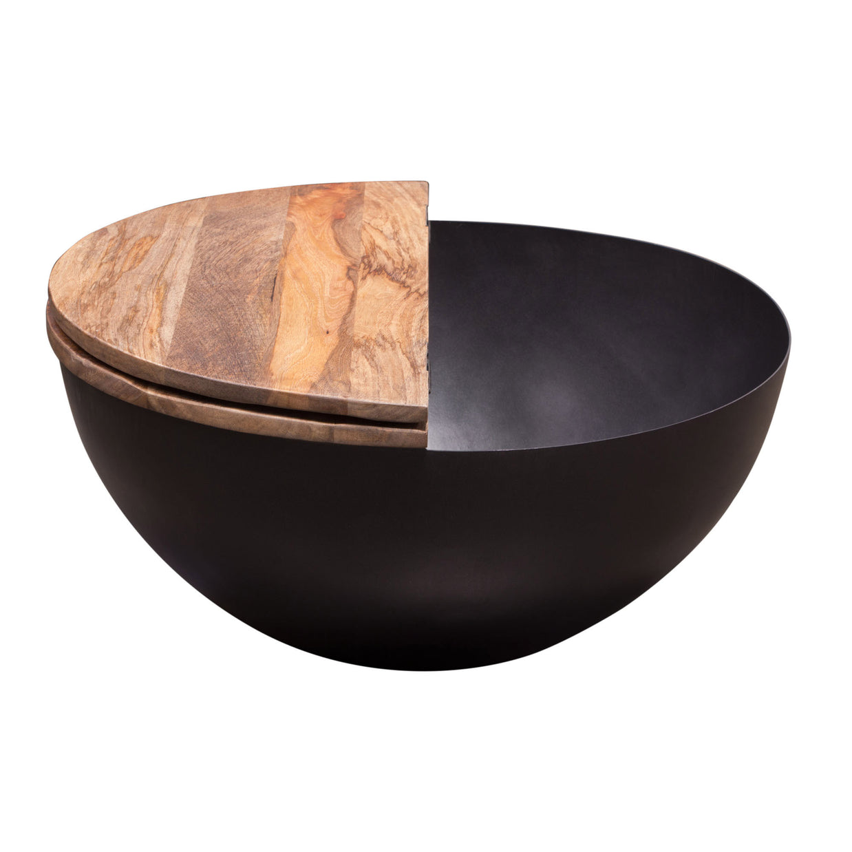 Natural Drum Base Storage Coffee Table