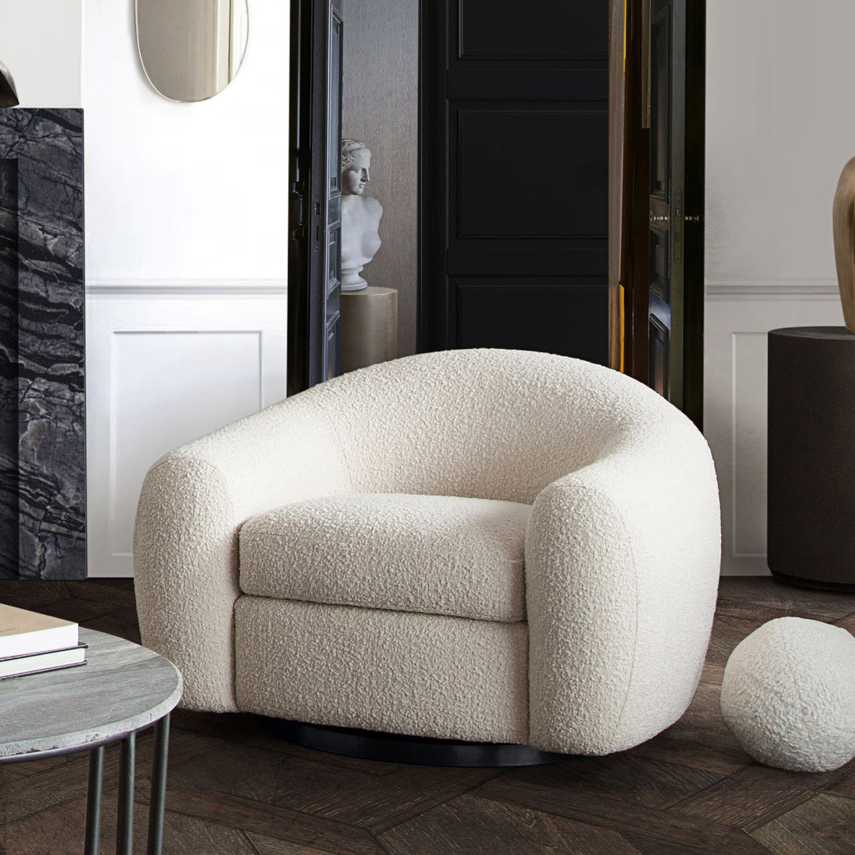 Contemporary Textured Swivel Accent Chair