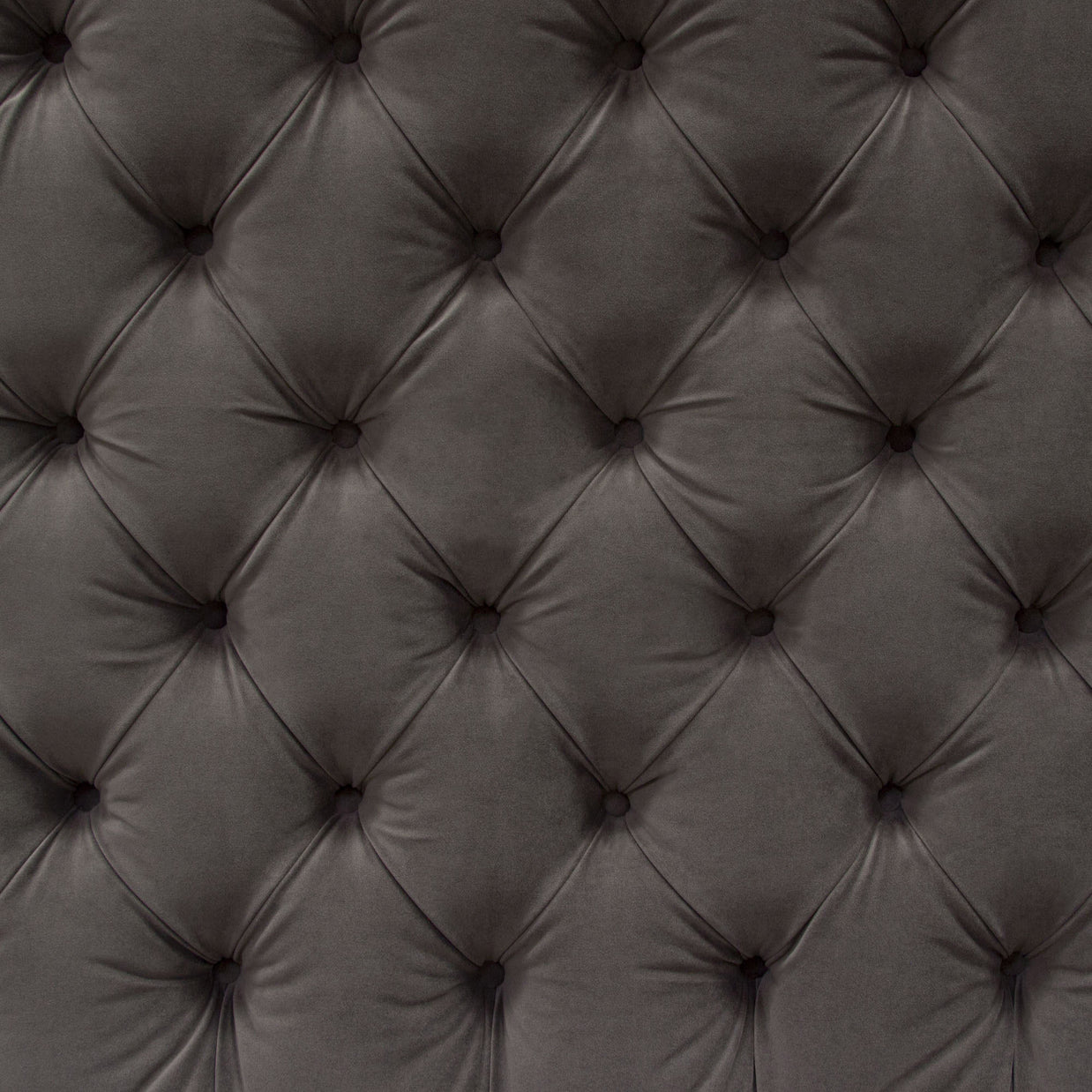 Gray Upholstered Button Tufted Velvet Bed