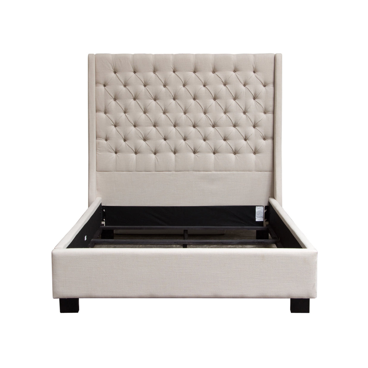 Gray Upholstered Button Tufted Velvet Bed