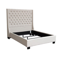 Gray Upholstered Button Tufted Velvet Bed
