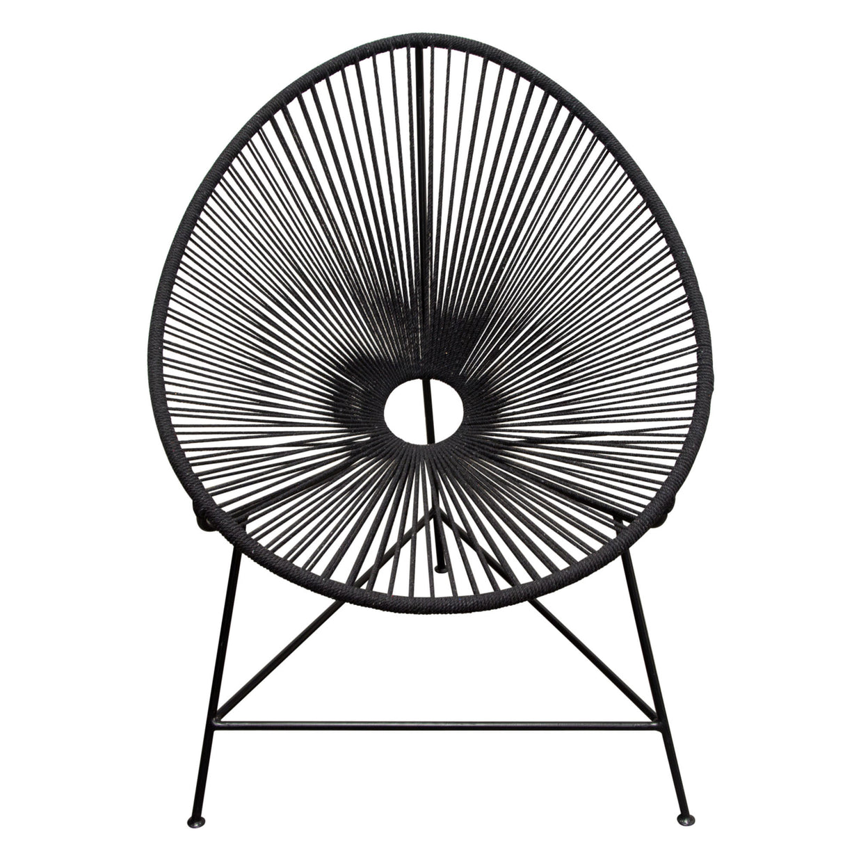 Bohemian-Inspired Cotton Rope Chair - Black