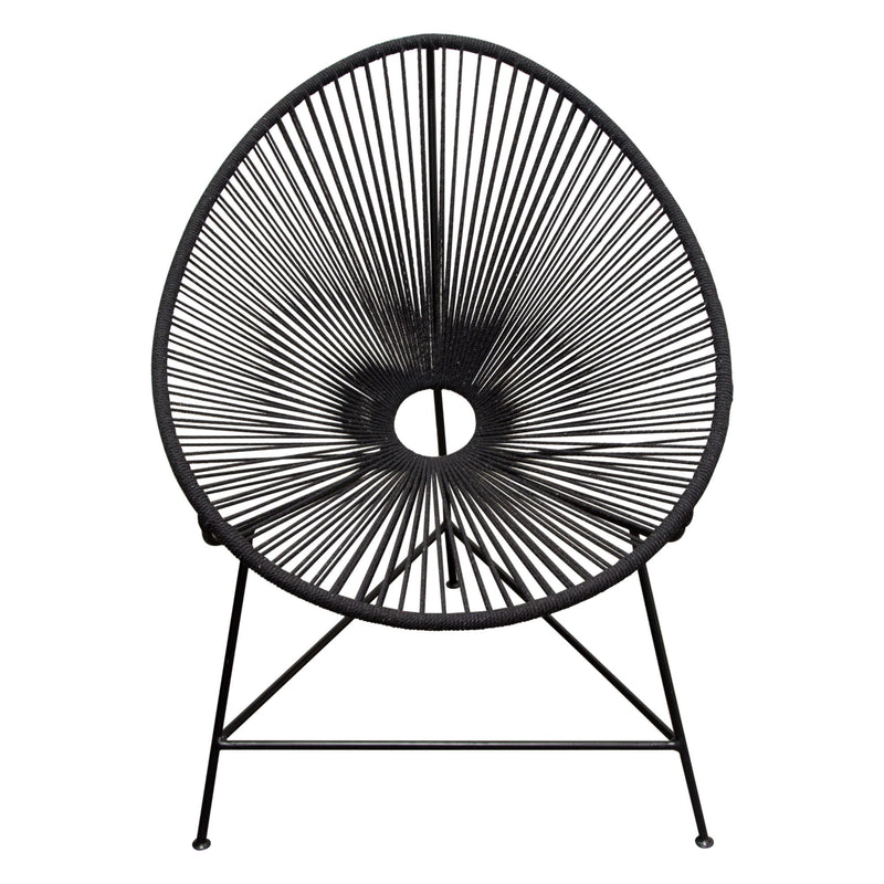 Bohemian-Inspired Cotton Rope Chair - Black