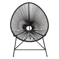 Bohemian-Inspired Cotton Rope Chair - Black