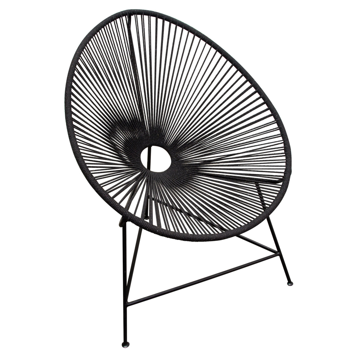 Bohemian-Inspired Cotton Rope Chair - Black