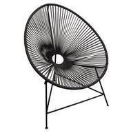 Bohemian-Inspired Cotton Rope Chair - Black