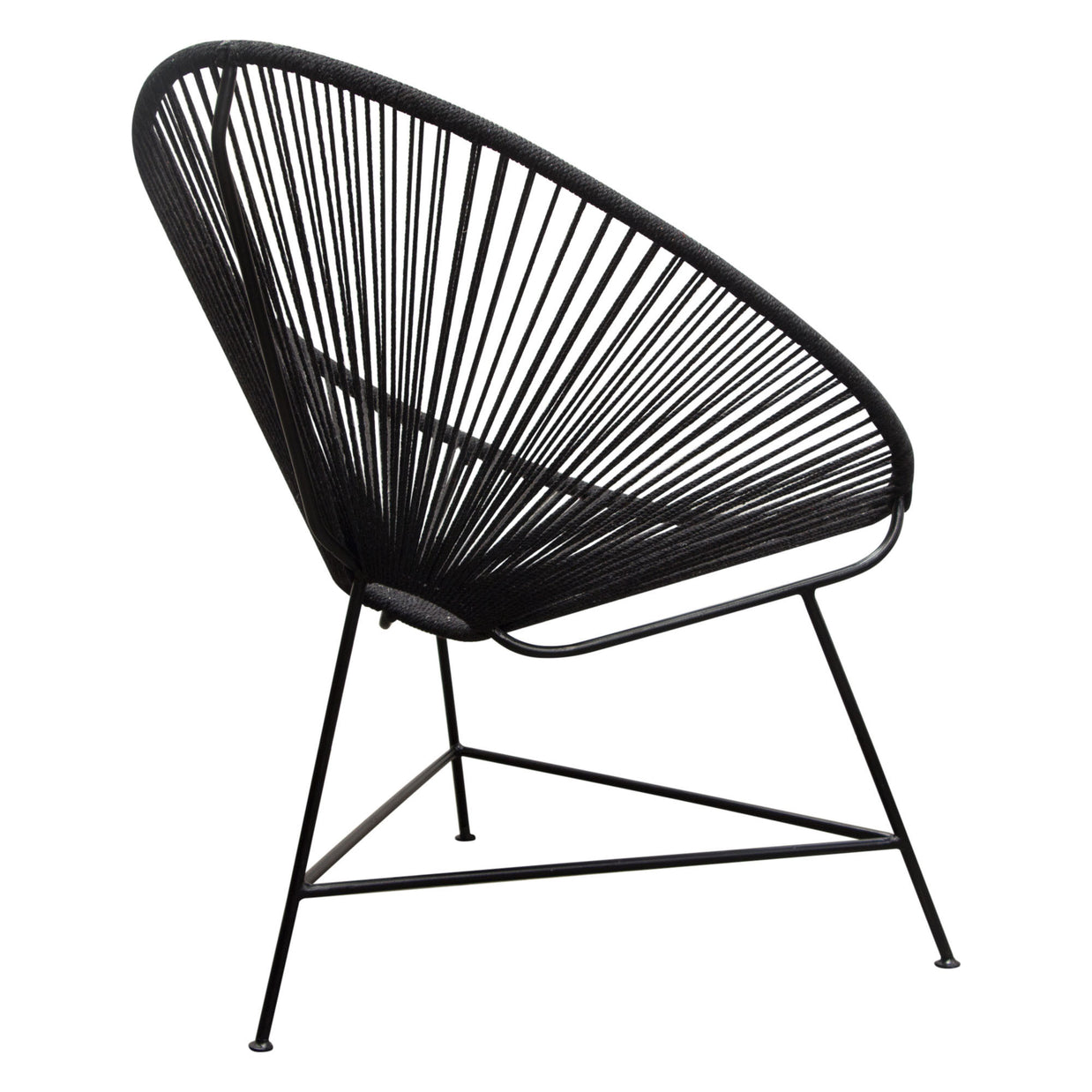 Bohemian-Inspired Cotton Rope Chair - Black
