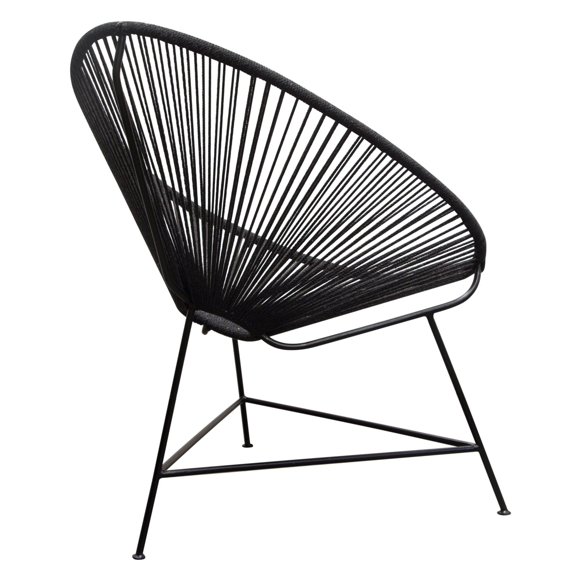 Bohemian-Inspired Cotton Rope Chair - Black