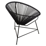 Bohemian-Inspired Cotton Rope Chair - Black