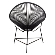 Bohemian-Inspired Cotton Rope Chair - Black