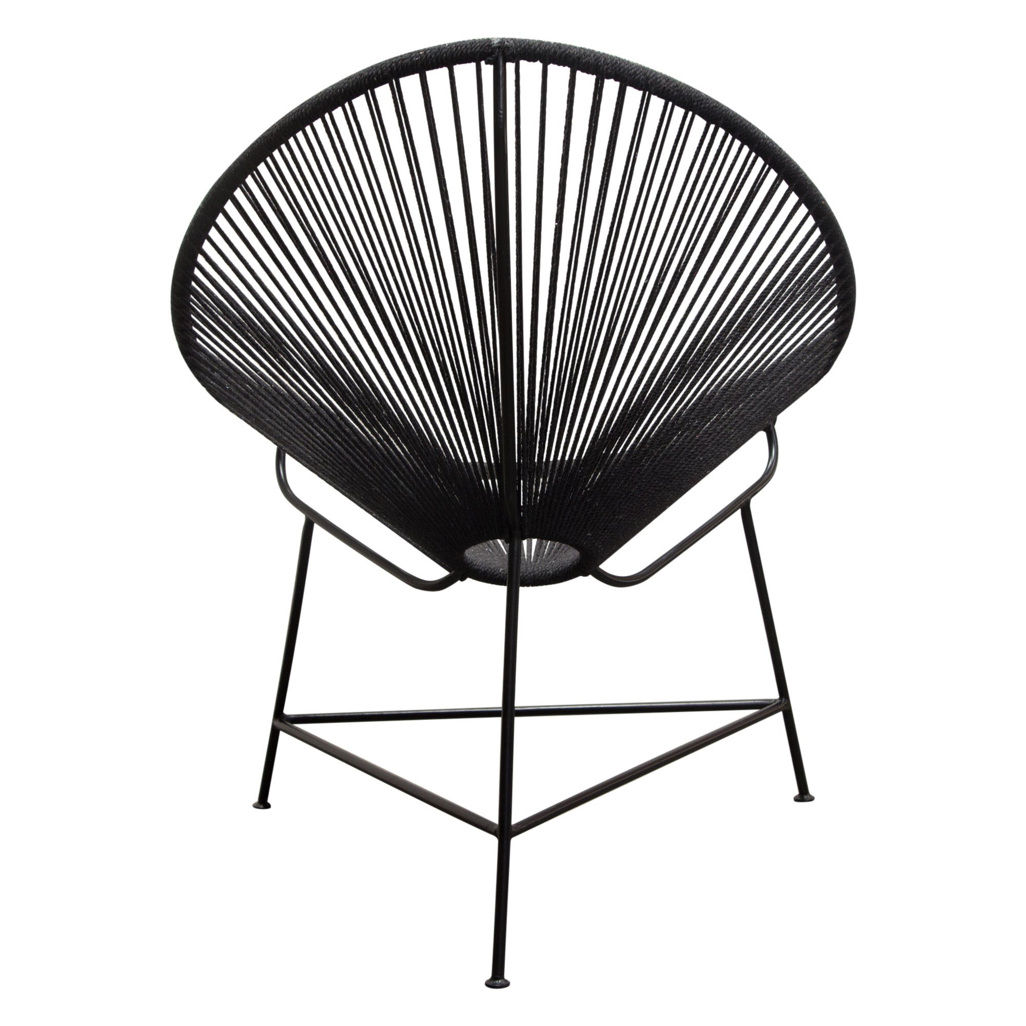Bohemian-Inspired Cotton Rope Chair - Black