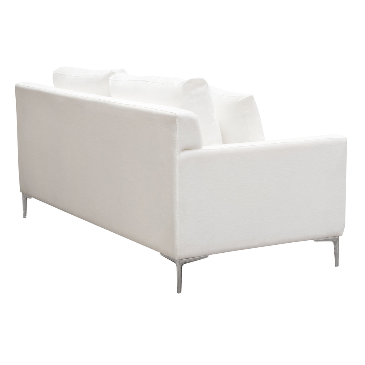 Contemporary White Linen Loveseat