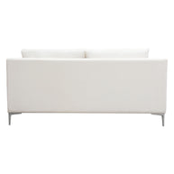 Contemporary White Linen Loveseat