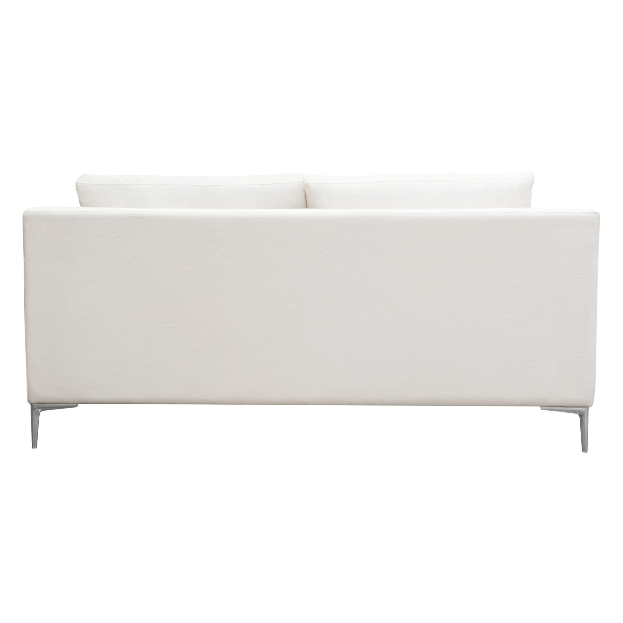 Contemporary White Linen Loveseat