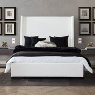 Contemporary White Linen Bedframe